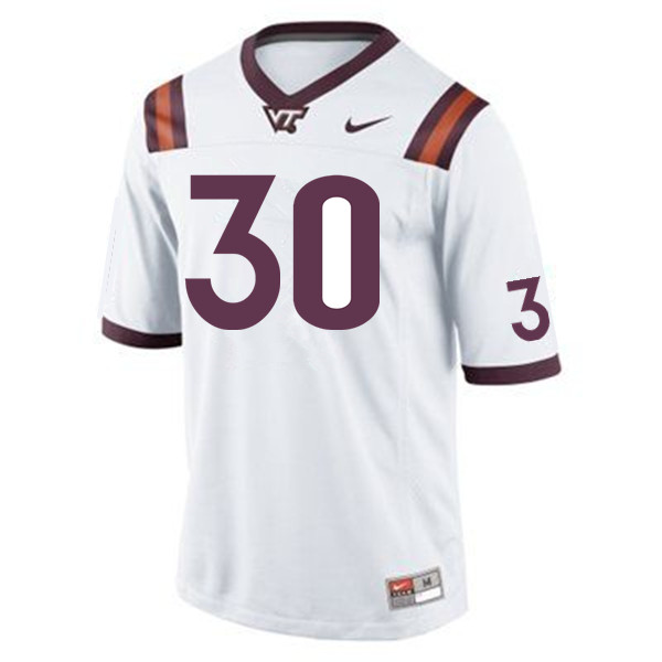 Men #30 Tyler Matheny Virginia Tech Hokies College Football Jerseys Sale-White